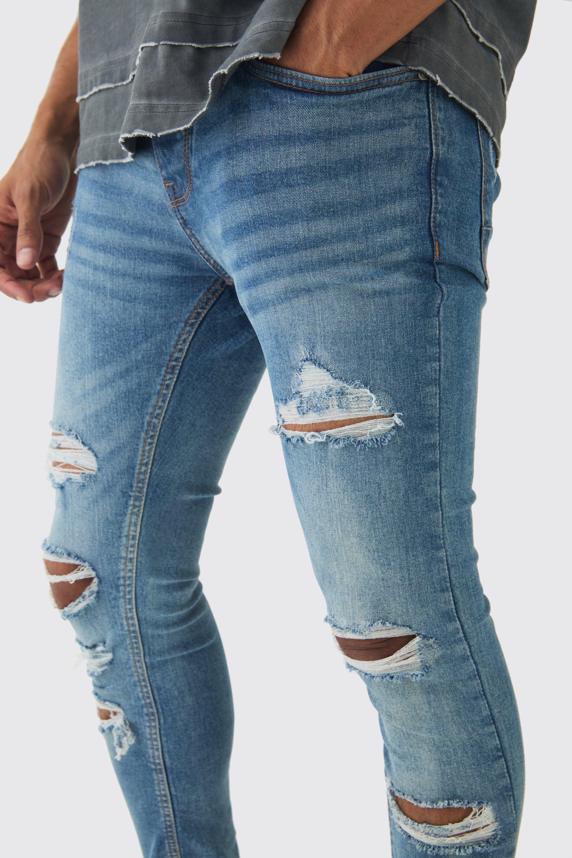 Boohoo mens ripped jeans hot sale